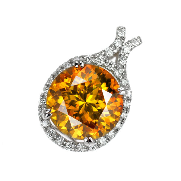 Pt900 スファレライト ダイヤモンド ペンダントトップ 5.91ct D0.30ct