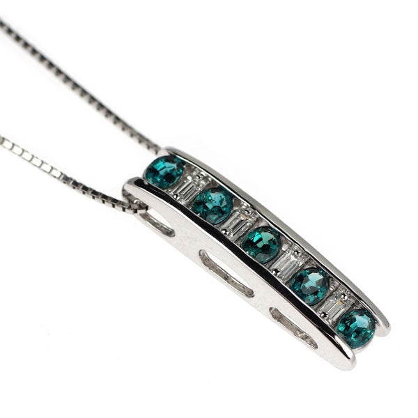 希少 Pt900/ Pt850 ブラジル産 アレキサンドライト ダイヤモンド ペンダントネックレス 0.61ct D0.15ct
