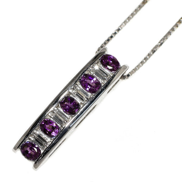 希少 Pt900/ Pt850 ブラジル産 アレキサンドライト ダイヤモンド ペンダントネックレス 0.61ct D0.15ct