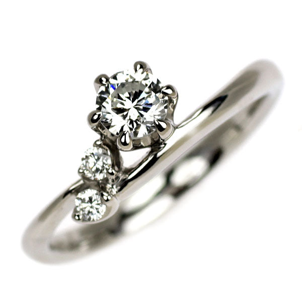 Pt950 ダイヤモンド リング 0.331ct H SI2 G D0.063ct