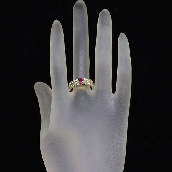 K18YG ルビー ダイヤモンド リング 0.54ct D0.73ct