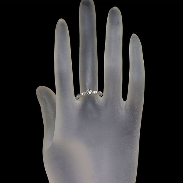 Pt950 インペリアルカット ダイヤモンド リング 0.303ct F VS1 D0.08ct
