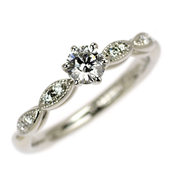 Pt950 インペリアルカット ダイヤモンド リング 0.303ct F VS1 D0.08ct