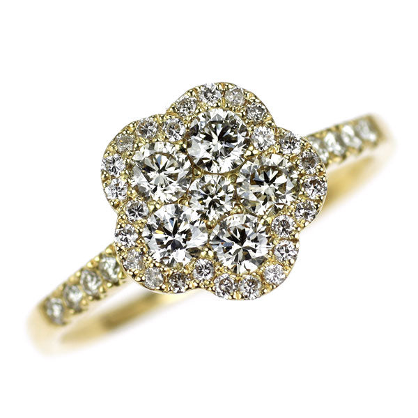 K18YG ダイヤモンド リング 1.00ct フラワー