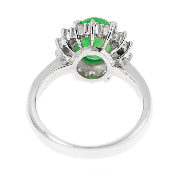 Pt900 翡翠 ダイヤモンド リング 2.03ct D0.57ct