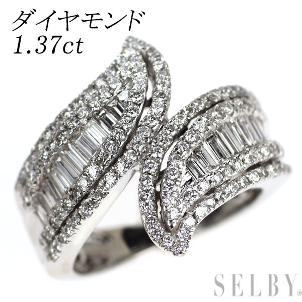 K18WG ダイヤモンド リング 1.37ct