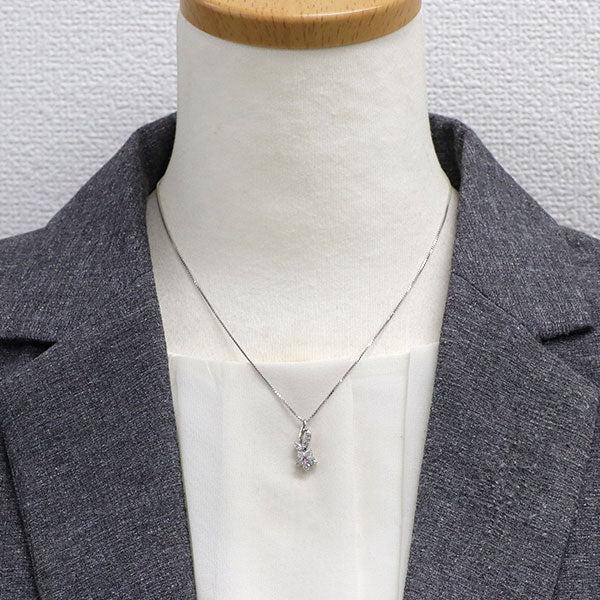 希少 Pt900/Pt850 天然ピンクダイヤモンド ペンダントネックレス 0.05ct D0.44ct フラワー