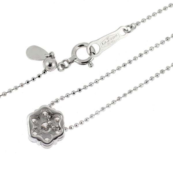 K18WG ダイヤモンド ペンダントネックレス 0.50ct フラワー