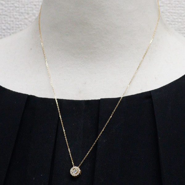 K18YG ダイヤモンド ペンダントネックレス 0.150ct D0.14ct リバーシブル セパレート