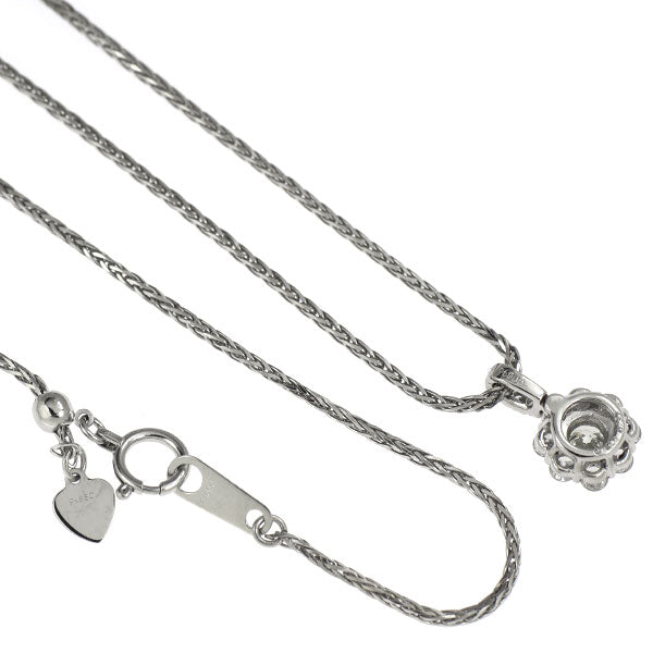 Pt900/ Pt850 ダイヤモンド ペンダントネックレス 0.206ct D0.37ct フラワー