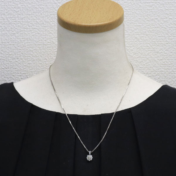 Pt900/ Pt850 ダイヤモンド ペンダントネックレス 0.206ct D0.37ct フラワー