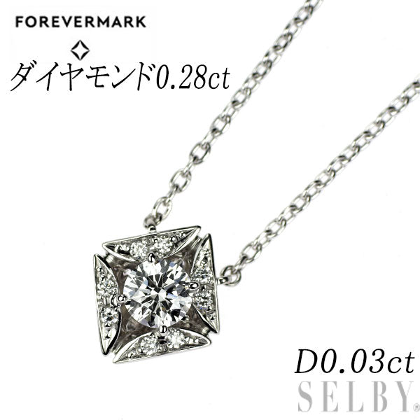 フォーエバーマーク Pt900/ Pt850 ダイヤモンド ペンダントネックレス 0.28ct D0.03ct エターナル