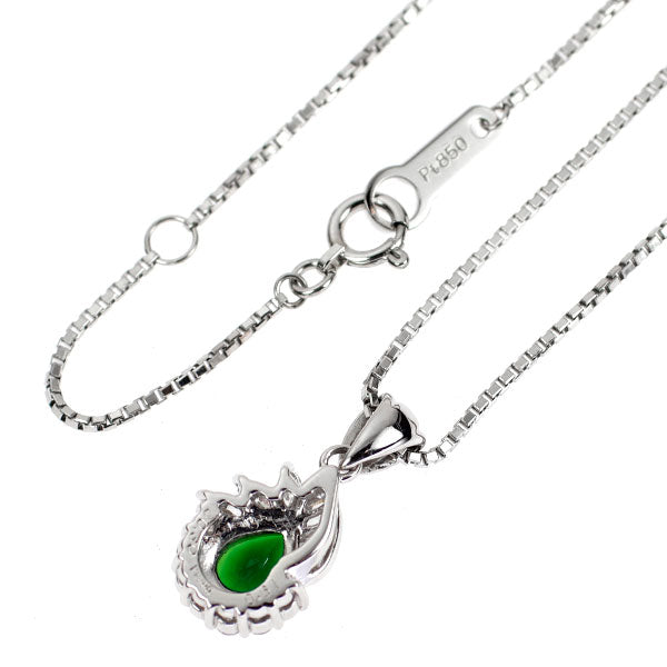 Pt900/ Pt850 クロムトルマリン ダイヤモンド ペンダントネックレス 0.61ct D0.30ct