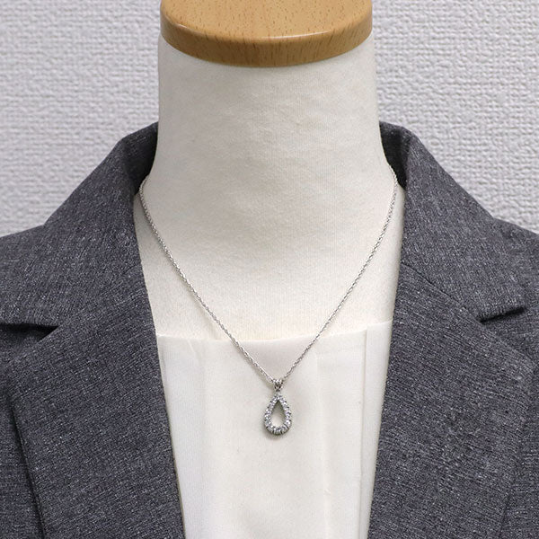 Pt850 エメラルド ダイヤモンド ペンダントネックレス 0.65ct D0.65ct リバーシブル