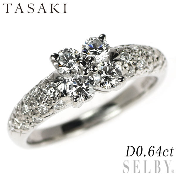 田崎真珠 Pt900 ダイヤモンド リング 0.64ct フラワー