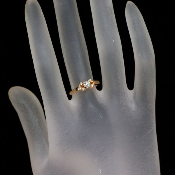 カルティエ K18PG ダイヤモンド リング 0.19ct F VS2 3EX バレリーナ 47号