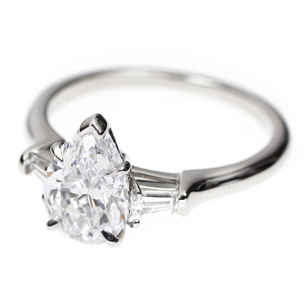 ハリーウィンストン Pt950 ペアシェイプ ダイヤモンド リング 1.52ct D VS2 VG/G クラシック 《セルビー銀座店》【中古】