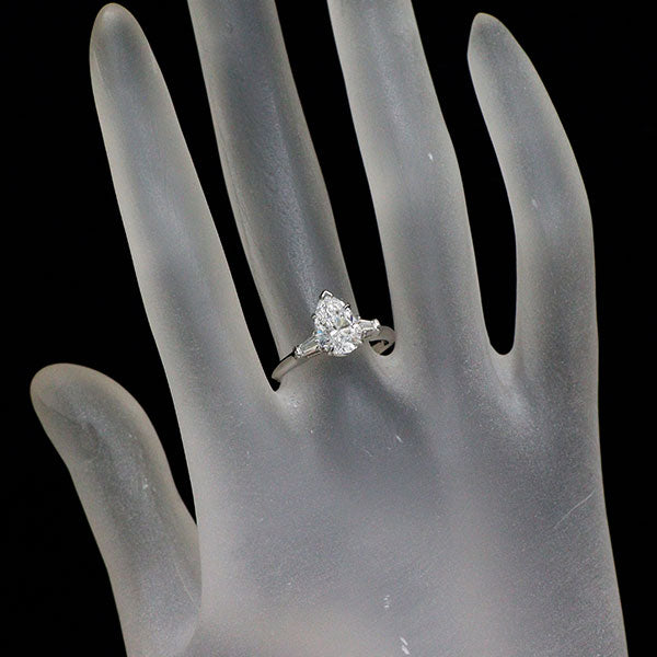 ハリーウィンストン Pt950 ペアシェイプ ダイヤモンド リング 1.52ct D VS2 VG/G クラシック 《セルビー銀座店》【中古】