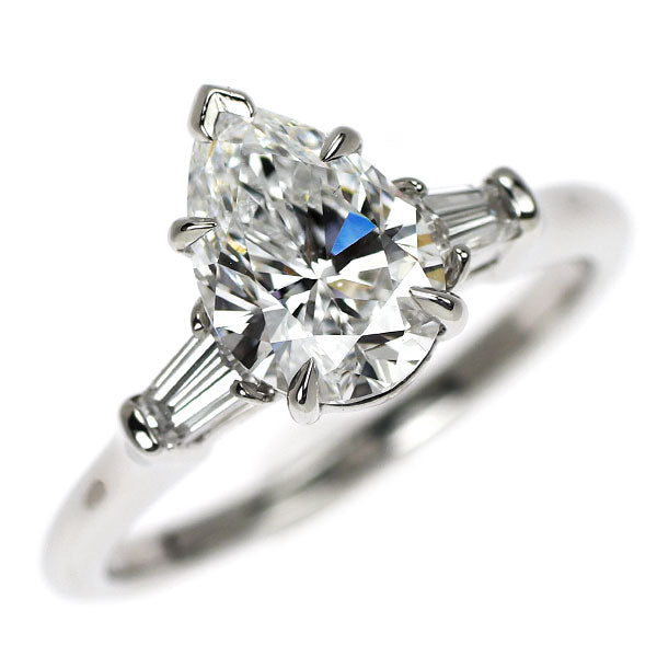 ハリーウィンストン Pt950 ペアシェイプ ダイヤモンド リング 1.52ct D VS2 VG/G クラシック 《セルビー銀座店》【中古】