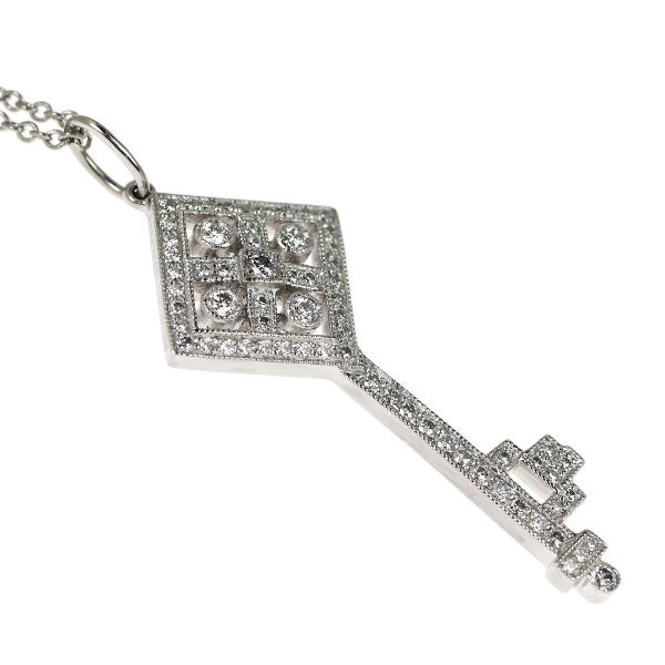 ティファニー Pt950 ダイヤモンド ペンダントネックレス 鍵 キー 《セルビー銀座店》【中古】
