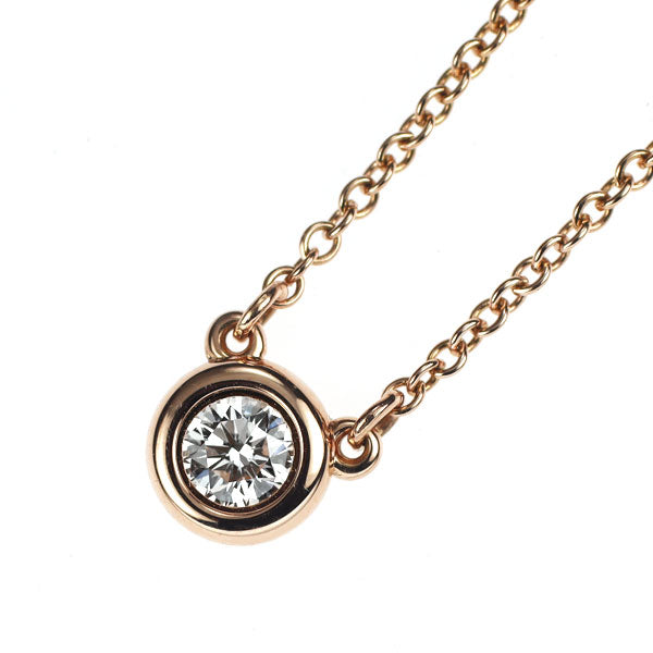 ティファニー K18PG ダイヤモンド ペンダントネックレス 0.14ct バイザヤード