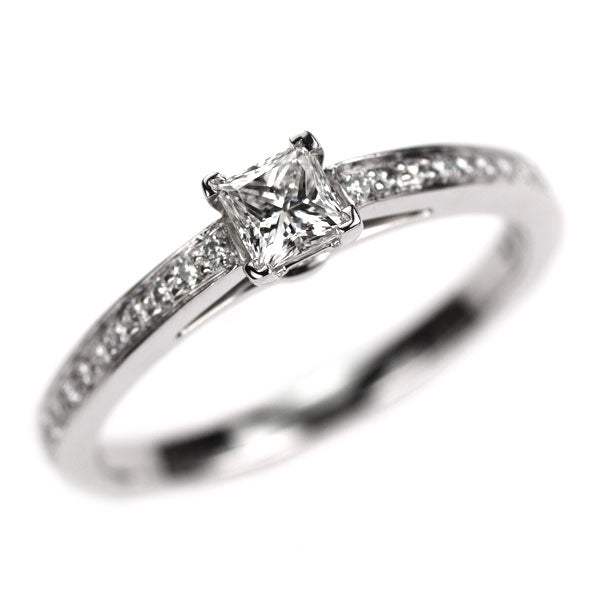 ティファニー Pt950 プリンセスカット ダイヤモンド リング 0.21ct