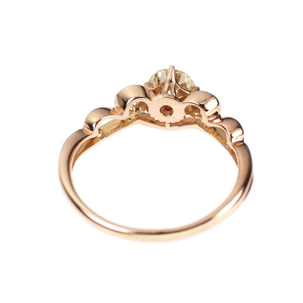 K18PG ダイヤモンド リング 0.258ct D0.02ct ピンキー ハート