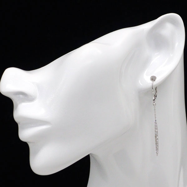K18WG/K14WG ダイヤモンド ピアス 0.60ct