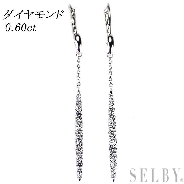 K18WG/K14WG ダイヤモンド ピアス 0.60ct