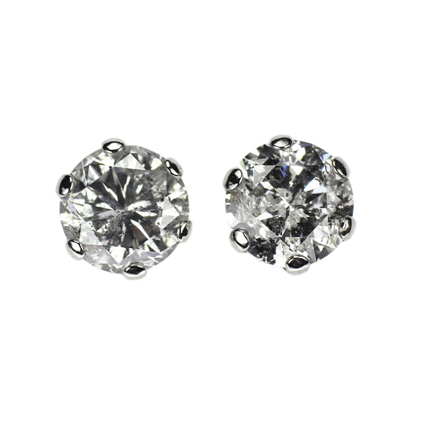 新品 Pt900 片側LDH ダイヤモンド ピアス 1.491ct G/H I1-2 VG/Fair