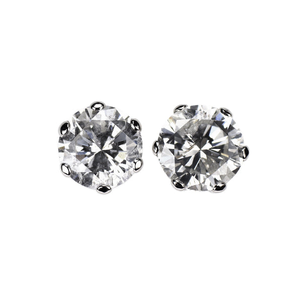 新品 Pt900 ダイヤモンド ピアス 1.258ct E/G I1 Fair