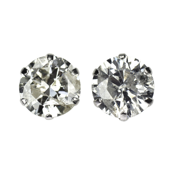 新品 Pt900 ダイヤモンド ピアス 1.865ct H/K（Faint Brown） I2 G/Poor