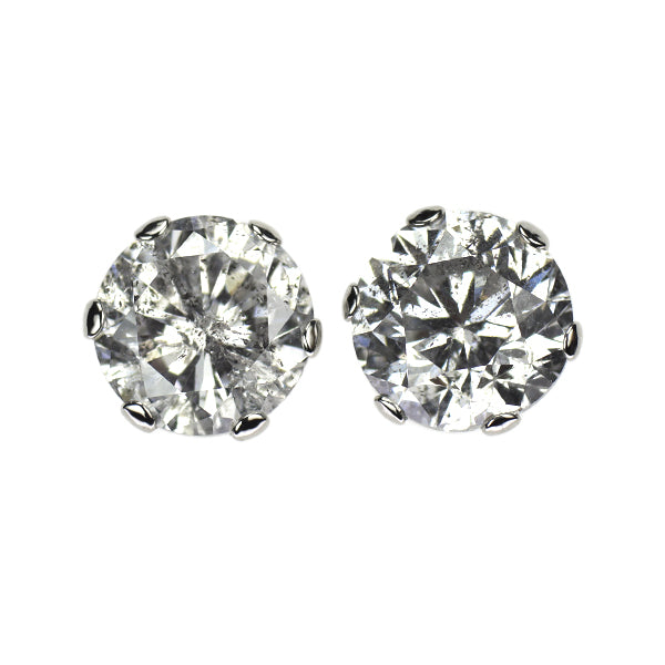 新品 Pt900 片側LDH ダイヤモンド ピアス 1.862ct F/G I1-2 Fair
