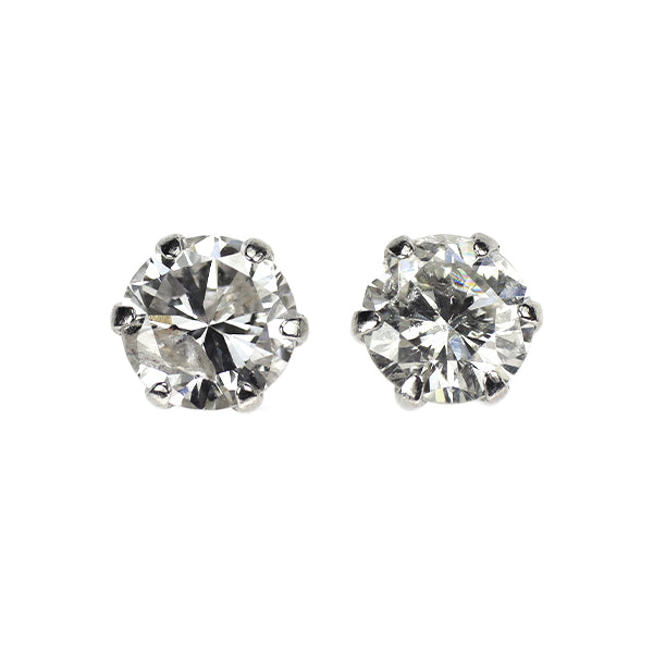 新品 Pt900 ダイヤモンド ピアス 0.655ct H/I I2 G/Poor