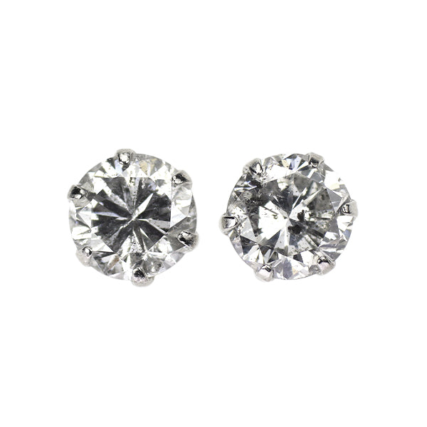 新品 Pt900 ダイヤモンド ピアス 0.884ct H/I I1 Poor