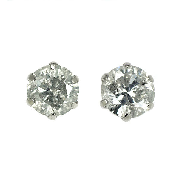 新品 Pt900 ダイヤモンド ピアス 1.396ct J I2-3 Fair