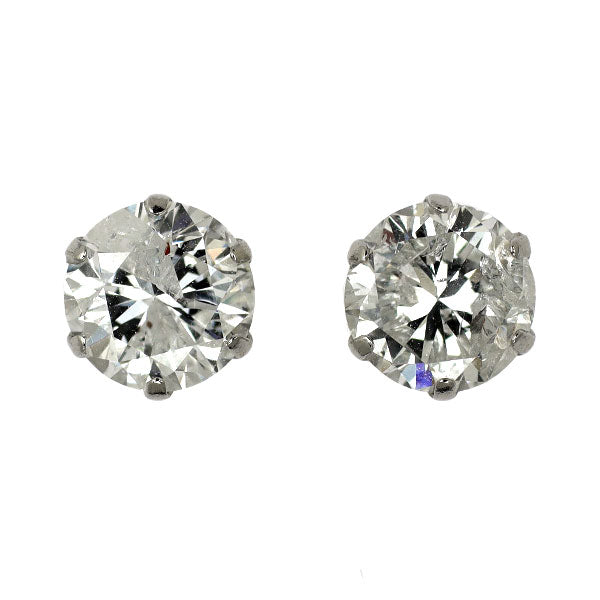 新品 Pt900 ダイヤモンド ピアス 2.049ct F/I I2 G/Fair
