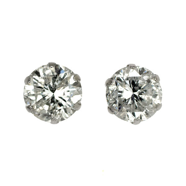 新品 Pt900 ダイヤモンド ピアス 2.036ct H/I I2 G/Fair