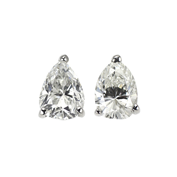 新品 Pt900 ペアシェイプ ダイヤモンド ピアス 0.720ct G/H SI1