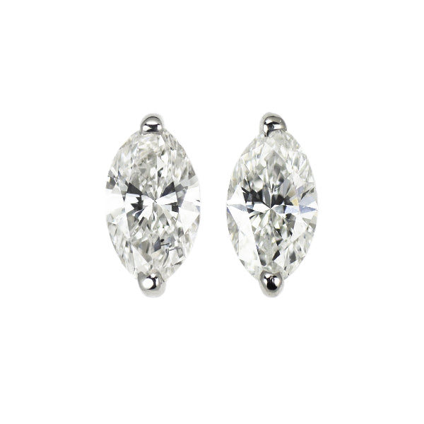 新品 Pt900 マーキスカット ダイヤモンド ピアス 0.478ct E/G SI1-2