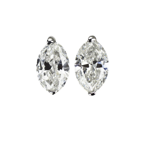 新品 Pt900 マーキスカット ダイヤモンド ピアス 0.462ct E/F SI1-2