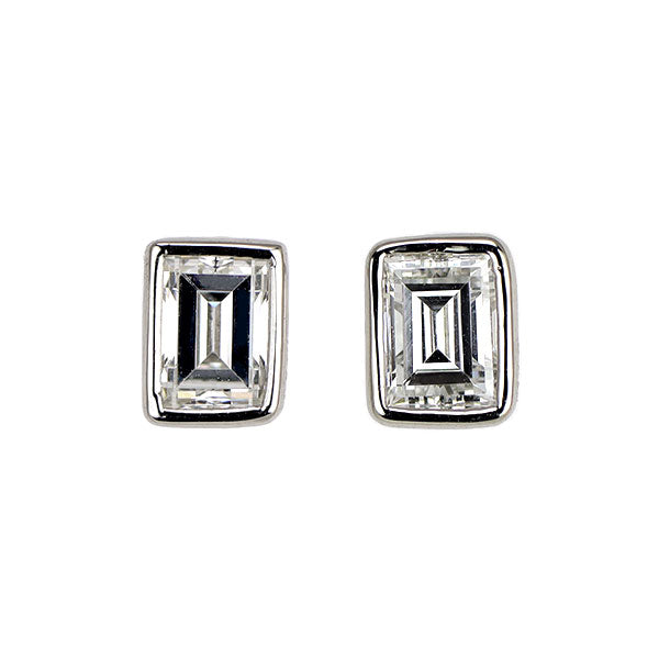 新品 Pt900 バケットカット ダイヤモンド ピアス 0.762ct F VS1-2