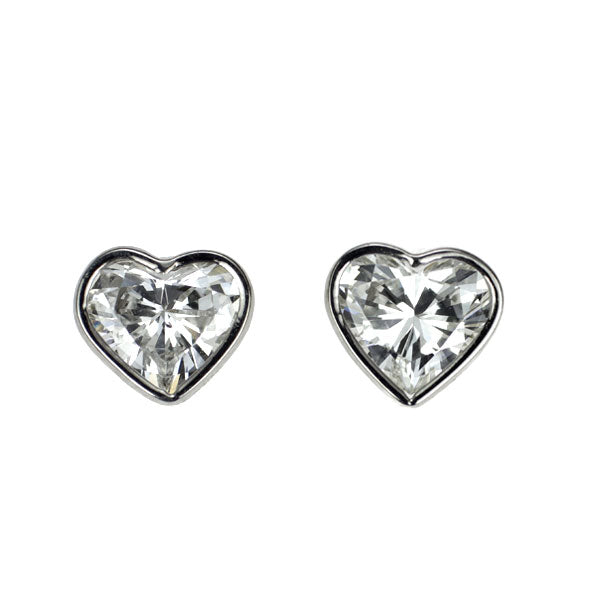 新品 Pt900 ハートシェイプ ダイヤモンド ピアス 0.975ct G SI1