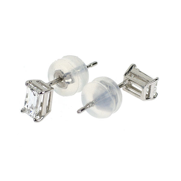 新品 Pt900 バケットカット ダイヤモンド ピアス 0.446ct G/H VS2