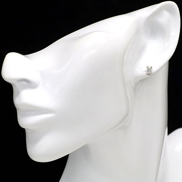 新品 Pt900 バケットカット ダイヤモンド ピアス 0.446ct G/H VS2