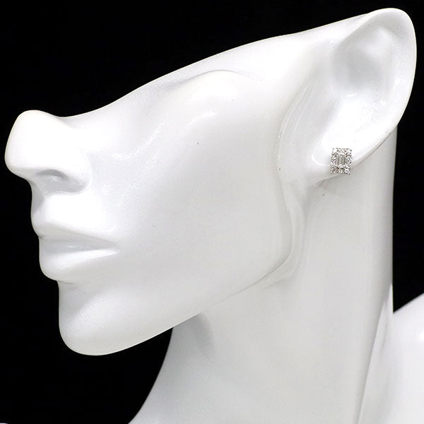 新品 Pt900/ Pt950 バケットカット ダイヤモンド ピアス 0.513ct E/F VS1-2 D0.46ct