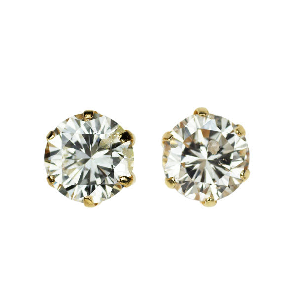 新品 K18YG ダイヤモンド ピアス 2.006ct J/L（Faint Brown） I1 Fair