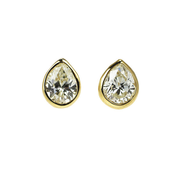 新品 K18YG ペアシェイプ ダイヤモンド ピアス 0.724ct L VS1