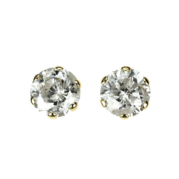 新品 K18YG ダイヤモンド ピアス 2.226ct J I2 G