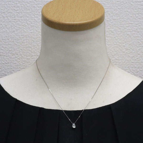 新品 Pt950/ Pt850 ペアシェイプ ダイヤモンド ペンダントネックレス 0.540ct E I1